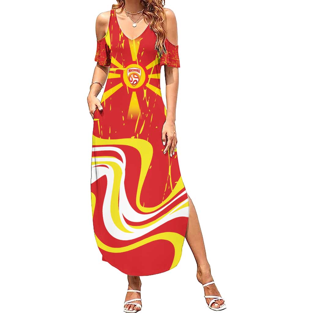 Macedonia Football Custom Summer Maxi Dress Go Risovi Grunge Style - Wonder Print Shop