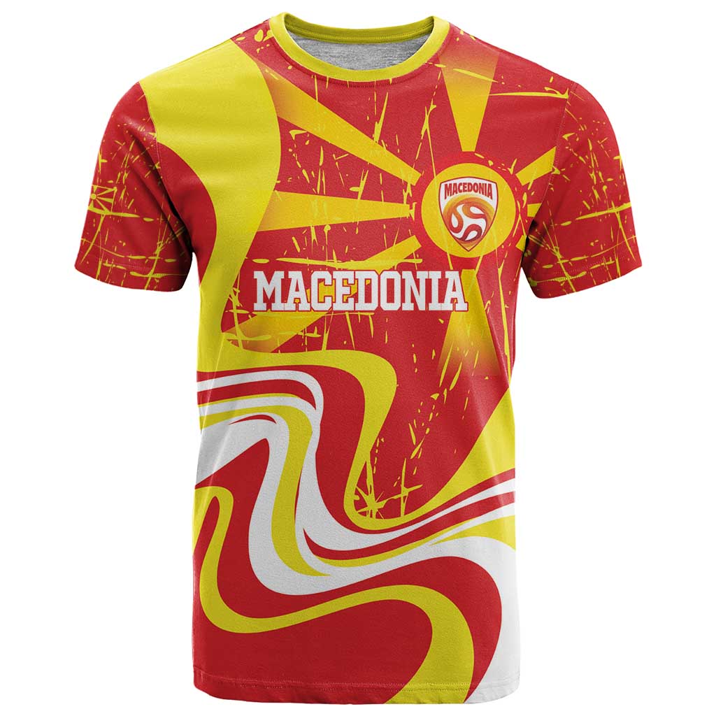Macedonia Football Custom T Shirt Go Risovi Grunge Style - Wonder Print Shop