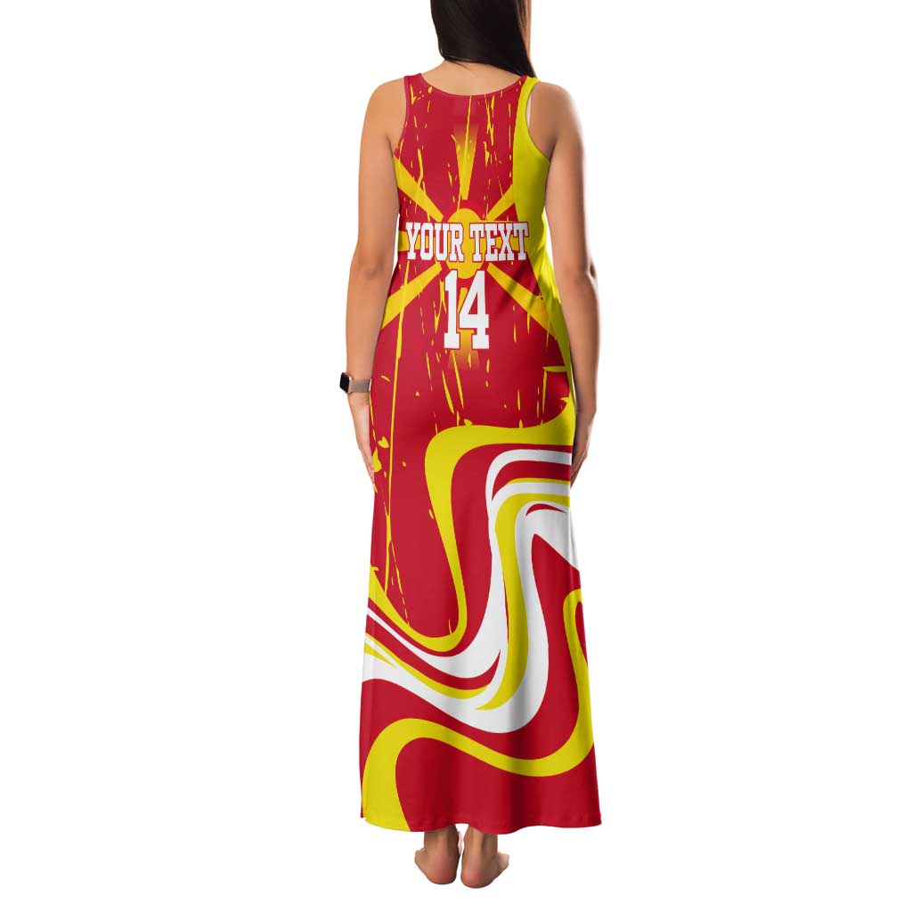 Macedonia Football Custom Tank Maxi Dress Go Risovi Grunge Style - Wonder Print Shop