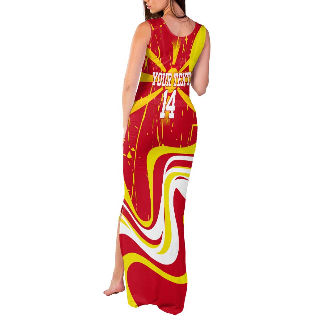 Macedonia Football Custom Tank Maxi Dress Go Risovi Grunge Style - Wonder Print Shop