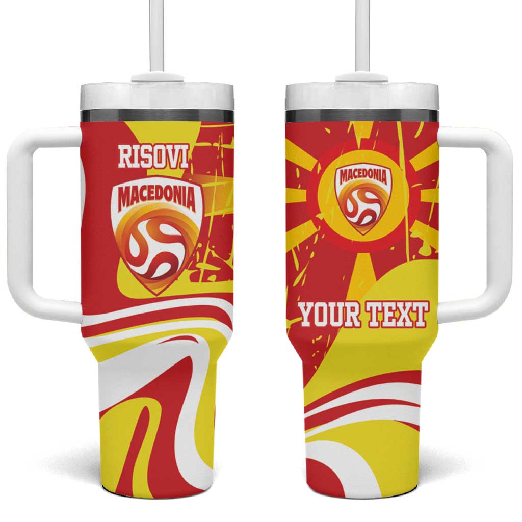 Macedonia Football Custom Tumbler With Handle Go Risovi Grunge Style - Wonder Print Shop