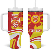 Macedonia Football Custom Tumbler With Handle Go Risovi Grunge Style - Wonder Print Shop