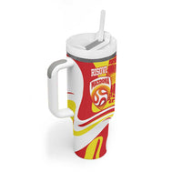 Macedonia Football Custom Tumbler With Handle Go Risovi Grunge Style - Wonder Print Shop