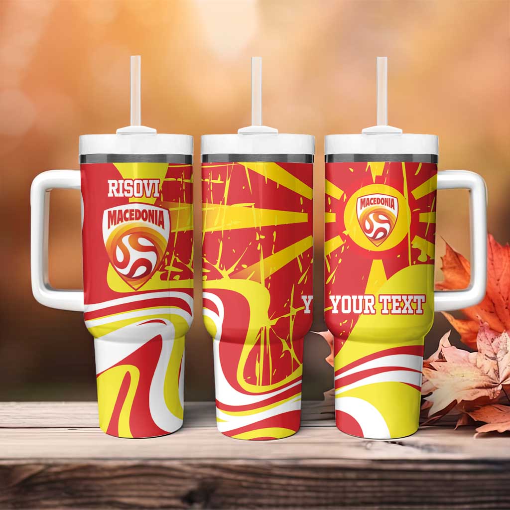 Macedonia Football Custom Tumbler With Handle Go Risovi Grunge Style - Wonder Print Shop