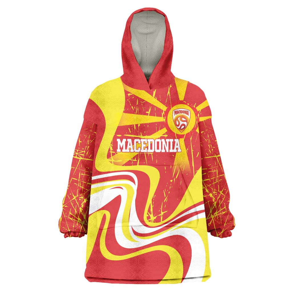 Macedonia Football Custom Wearable Blanket Hoodie Go Risovi Grunge Style - Wonder Print Shop