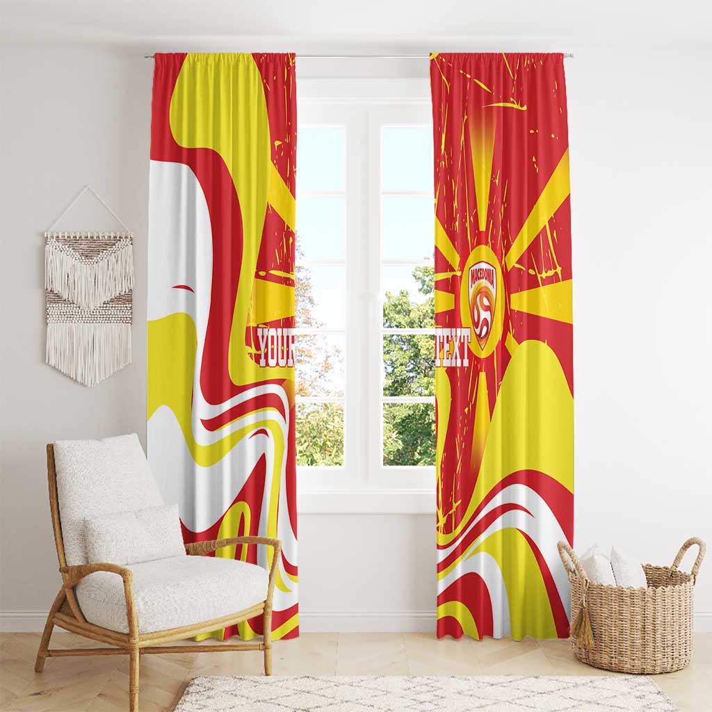 Macedonia Football Custom Window Curtain Go Risovi Grunge Style - Wonder Print Shop
