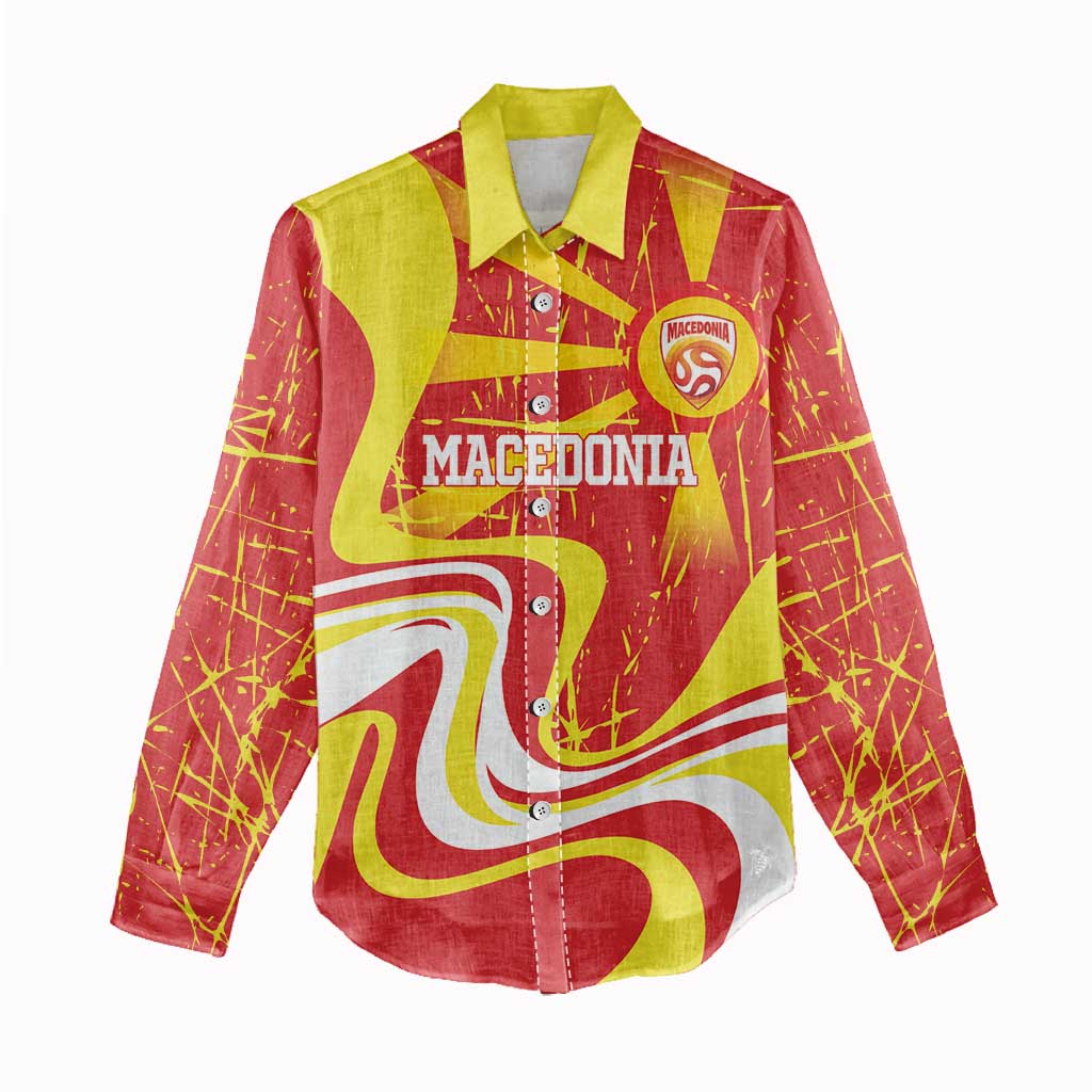 Macedonia Football Custom Women Casual Shirt Go Risovi Grunge Style - Wonder Print Shop