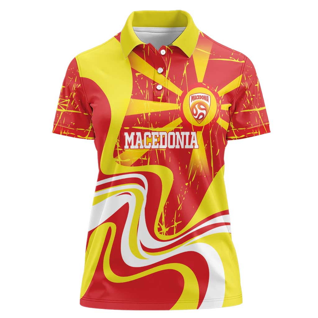 Macedonia Football Custom Women Polo Shirt Go Risovi Grunge Style - Wonder Print Shop