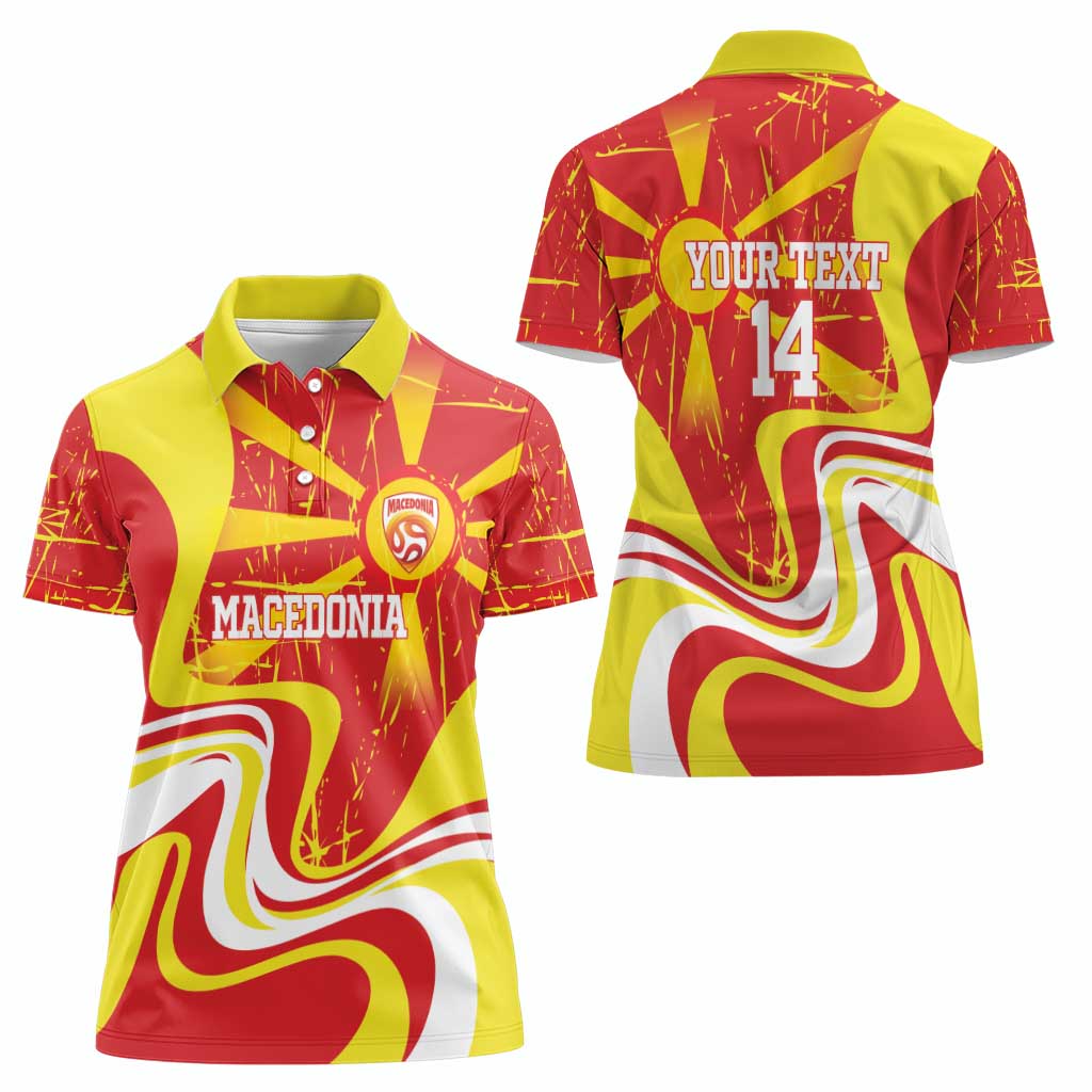 Macedonia Football Custom Women Polo Shirt Go Risovi Grunge Style - Wonder Print Shop