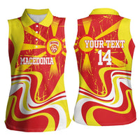 Macedonia Football Custom Women Sleeveless Polo Shirt Go Risovi Grunge Style - Wonder Print Shop