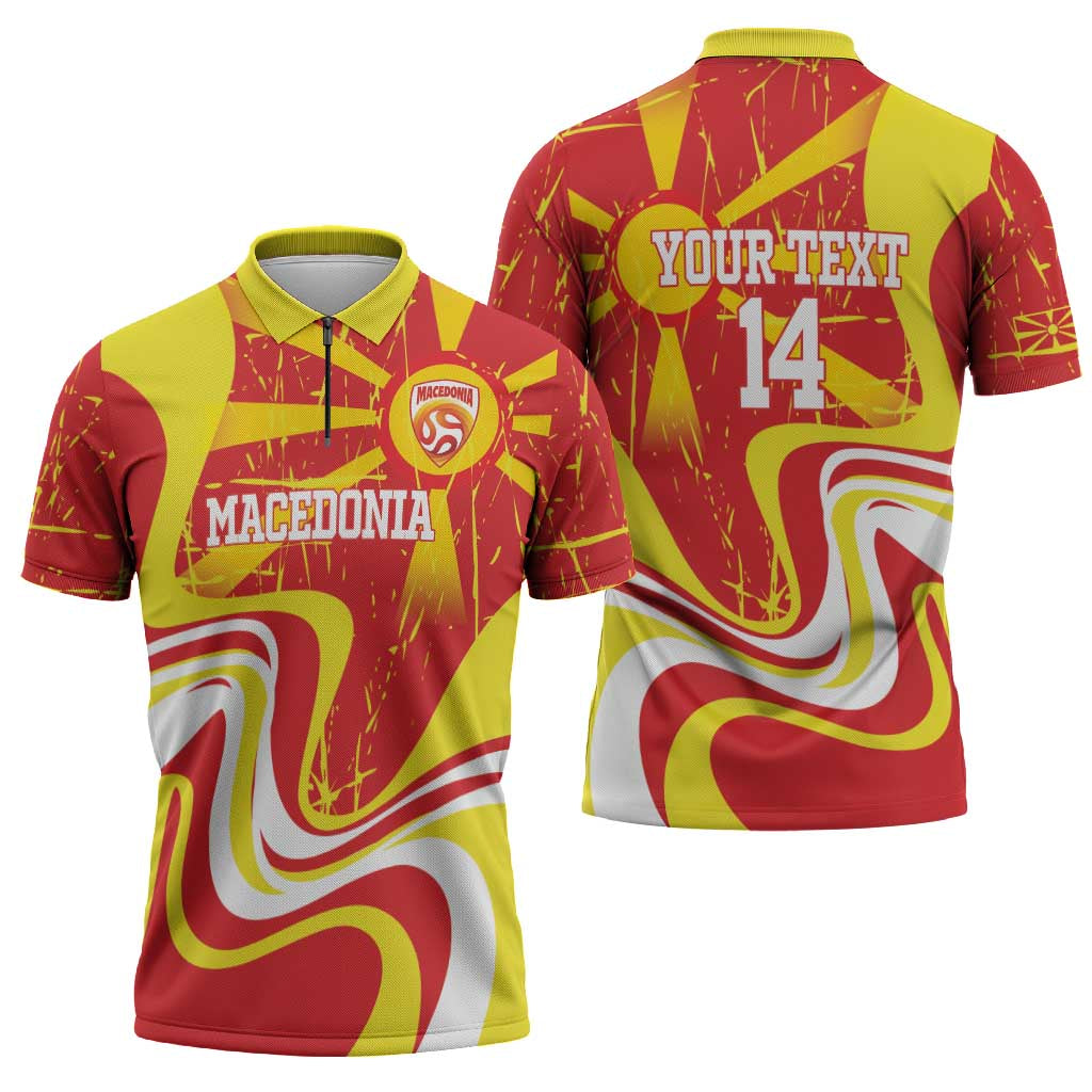 Macedonia Football Custom Zipper Polo Shirt Go Risovi Grunge Style - Wonder Print Shop
