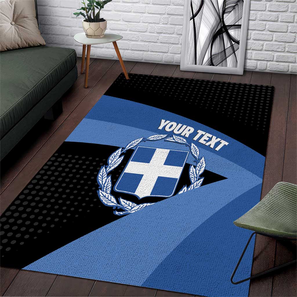 Personalised Greece Hellas Area Rug Coat Of Arms - Wonder Print Shop