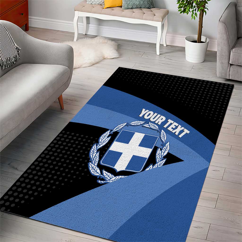Personalised Greece Hellas Area Rug Coat Of Arms - Wonder Print Shop