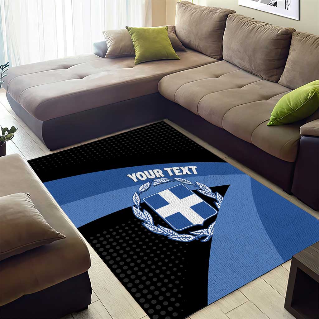 Personalised Greece Hellas Area Rug Coat Of Arms - Wonder Print Shop