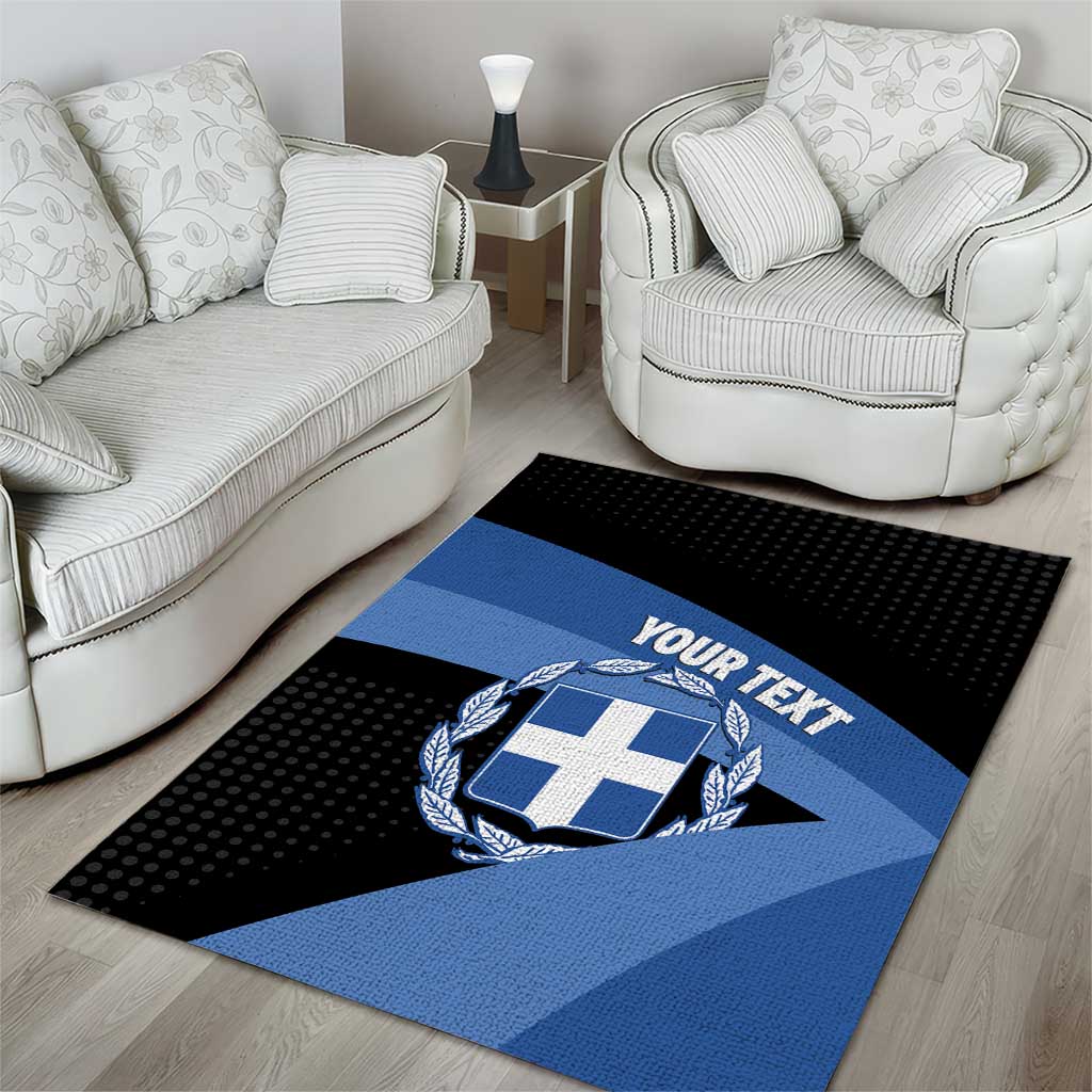 Personalised Greece Hellas Area Rug Coat Of Arms - Wonder Print Shop