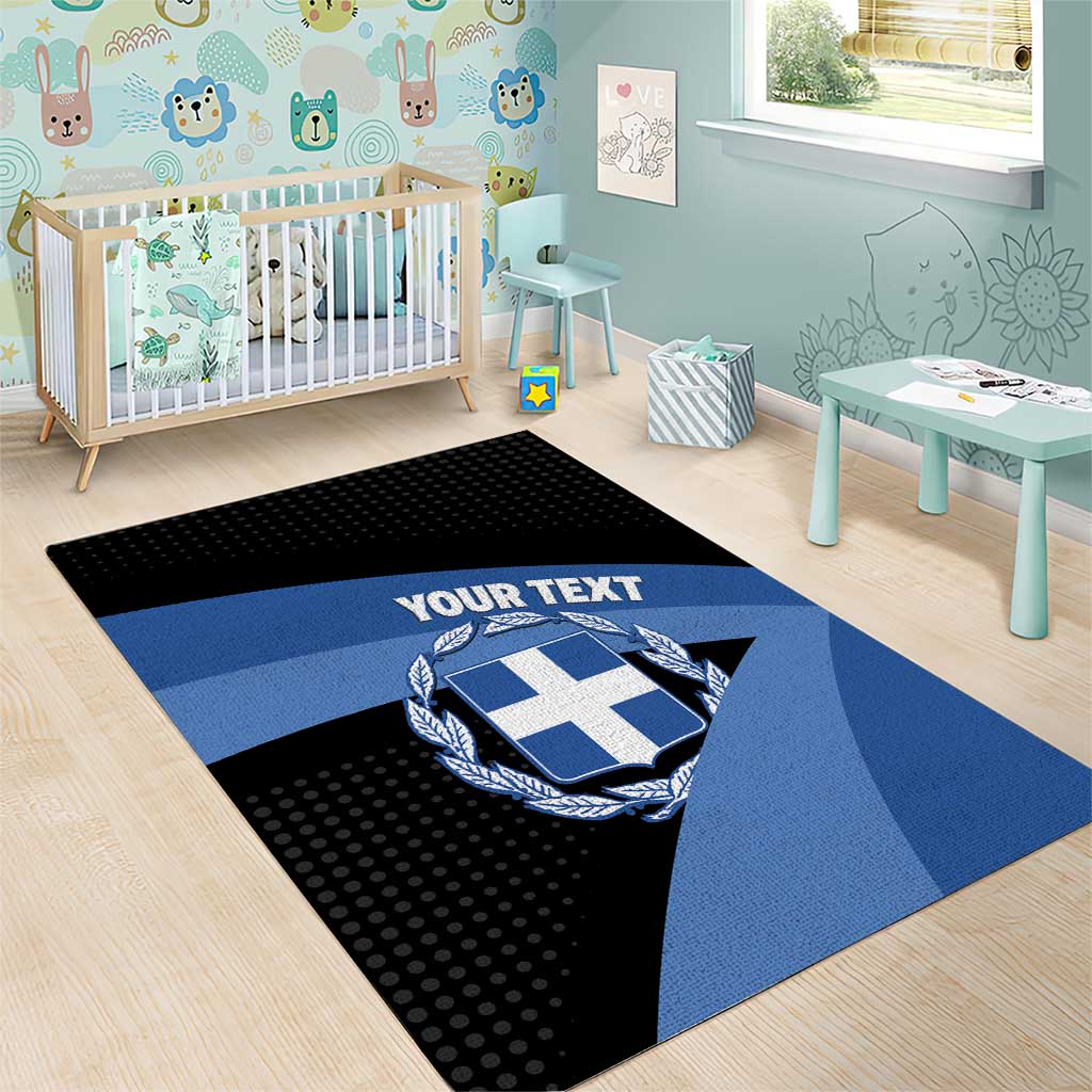 Personalised Greece Hellas Area Rug Coat Of Arms - Wonder Print Shop
