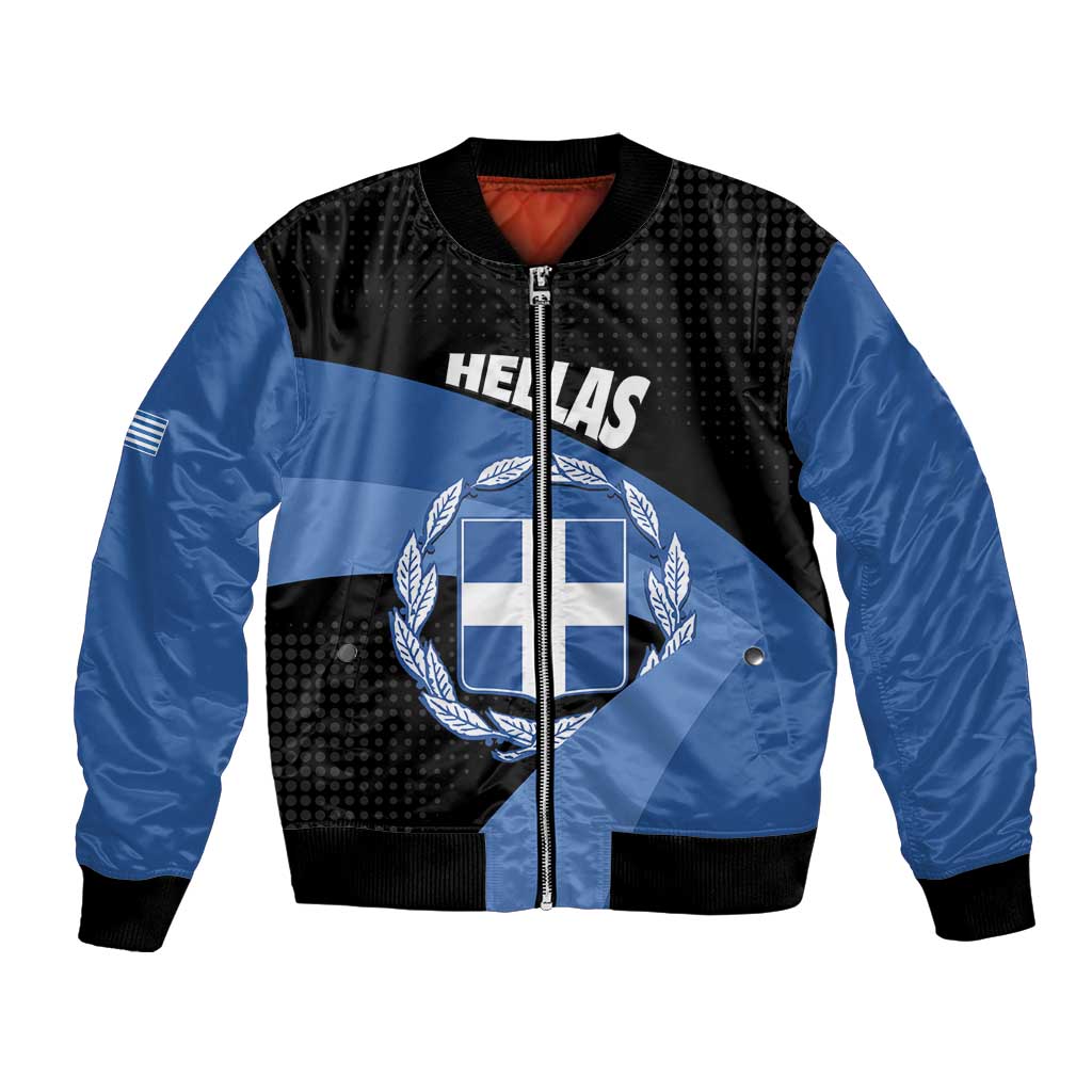 Personalised Greece Hellas Bomber Jacket Coat Of Arms - Wonder Print Shop