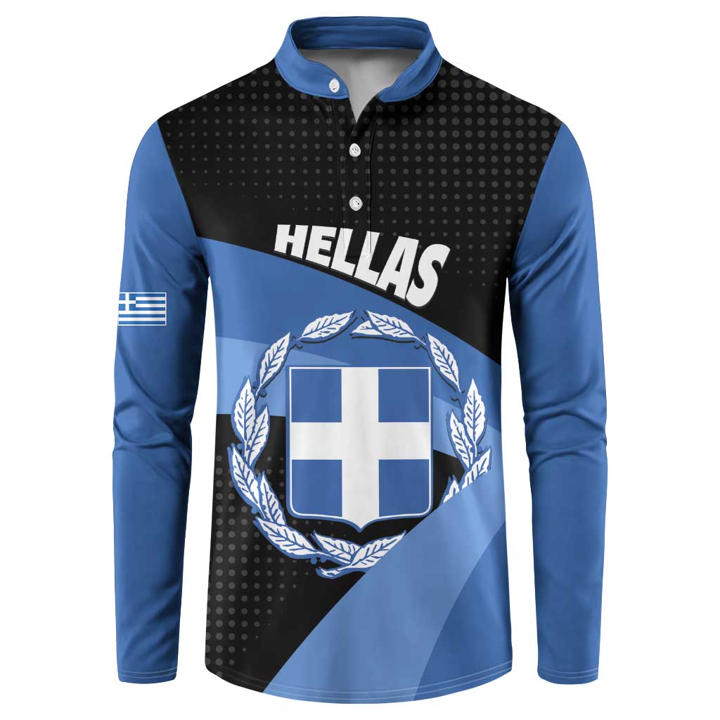Personalised Greece Hellas Button Sweatshirt Coat Of Arms - Wonder Print Shop
