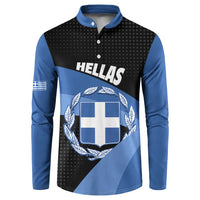 Personalised Greece Hellas Button Sweatshirt Coat Of Arms - Wonder Print Shop