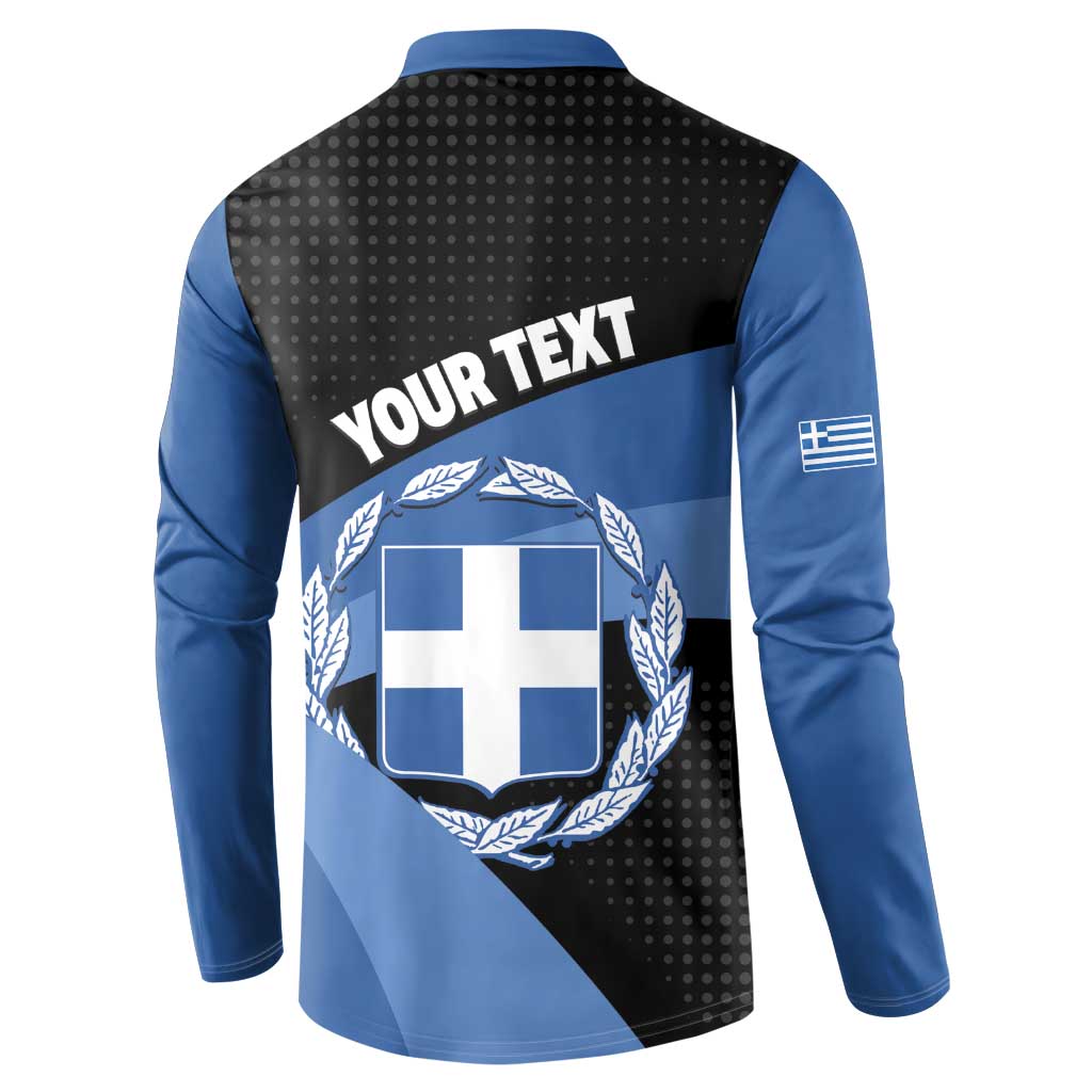 Personalised Greece Hellas Button Sweatshirt Coat Of Arms - Wonder Print Shop