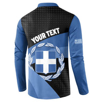 Personalised Greece Hellas Button Sweatshirt Coat Of Arms - Wonder Print Shop