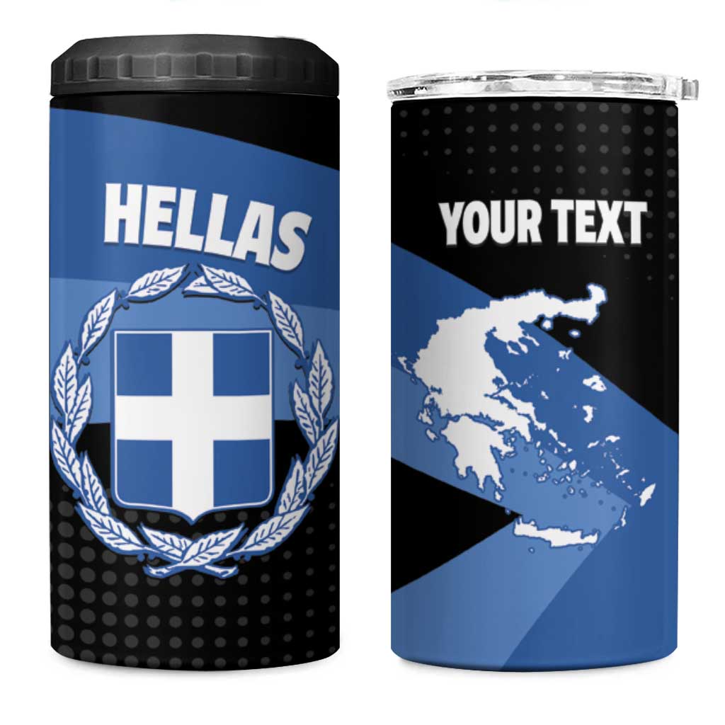 Personalised Greece Hellas 4 in 1 Can Cooler Tumbler Coat Of Arms - Wonder Print Shop