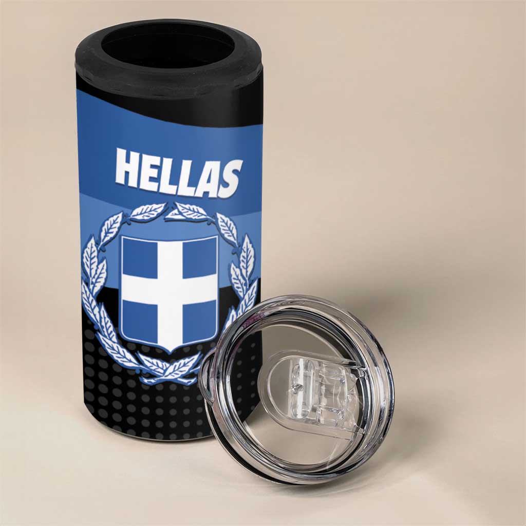 Personalised Greece Hellas 4 in 1 Can Cooler Tumbler Coat Of Arms - Wonder Print Shop