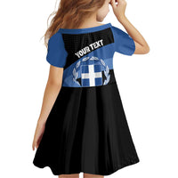 Personalised Greece Hellas Family Matching Off Shoulder Short Dress and Hawaiian Shirt Coat Of Arms - Wonder Print Shop