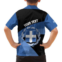 Personalised Greece Hellas Family Matching Short Sleeve Bodycon Dress and Hawaiian Shirt Coat Of Arms - Wonder Print Shop