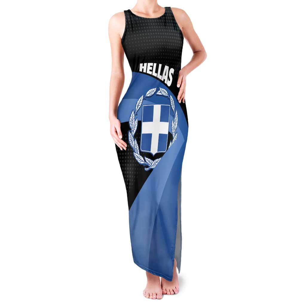 Personalised Greece Hellas Family Matching Tank Maxi Dress and Hawaiian Shirt Coat Of Arms - Wonder Print Shop
