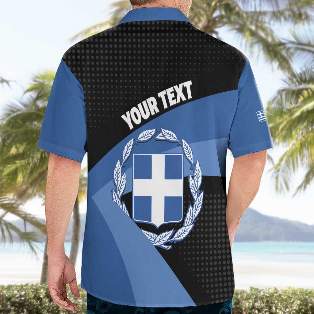 Personalised Greece Hellas Hawaiian Shirt Coat Of Arms - Wonder Print Shop