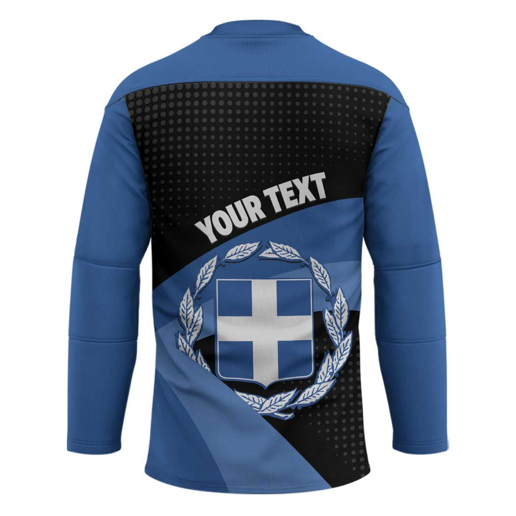 Personalised Greece Hellas Hockey Jersey Coat Of Arms - Wonder Print Shop