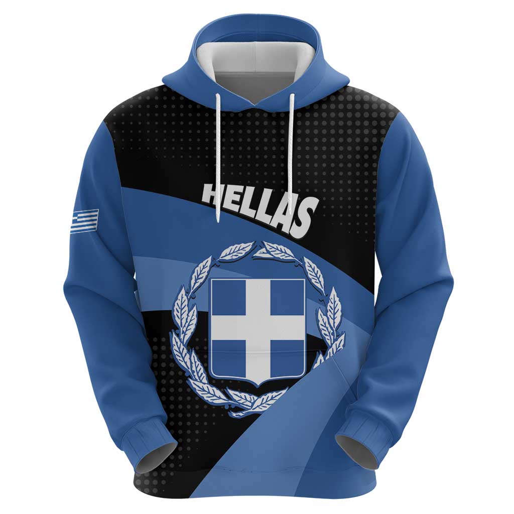 Personalised Greece Hellas Hoodie Coat Of Arms - Wonder Print Shop