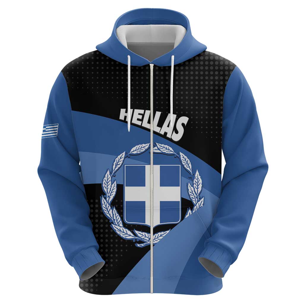 Personalised Greece Hellas Hoodie Coat Of Arms - Wonder Print Shop