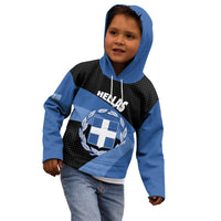 Personalised Greece Hellas Kid Hoodie Coat Of Arms - Wonder Print Shop