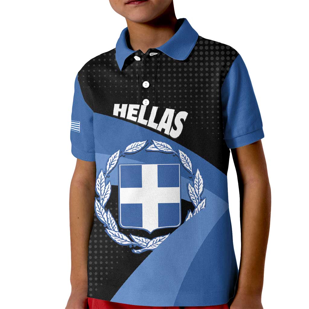 Personalised Greece Hellas Kid Polo Shirt Coat Of Arms - Wonder Print Shop