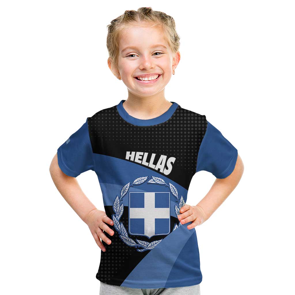 Personalised Greece Hellas Kid T Shirt Coat Of Arms - Wonder Print Shop