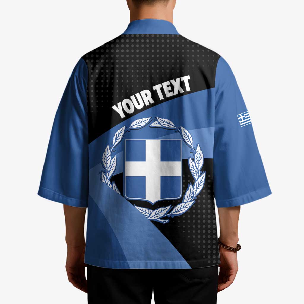 Personalised Greece Hellas Kimono Coat Of Arms - Wonder Print Shop
