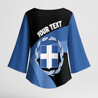 Personalised Greece Hellas Kimono Sleeve Blouse Coat Of Arms - Wonder Print Shop