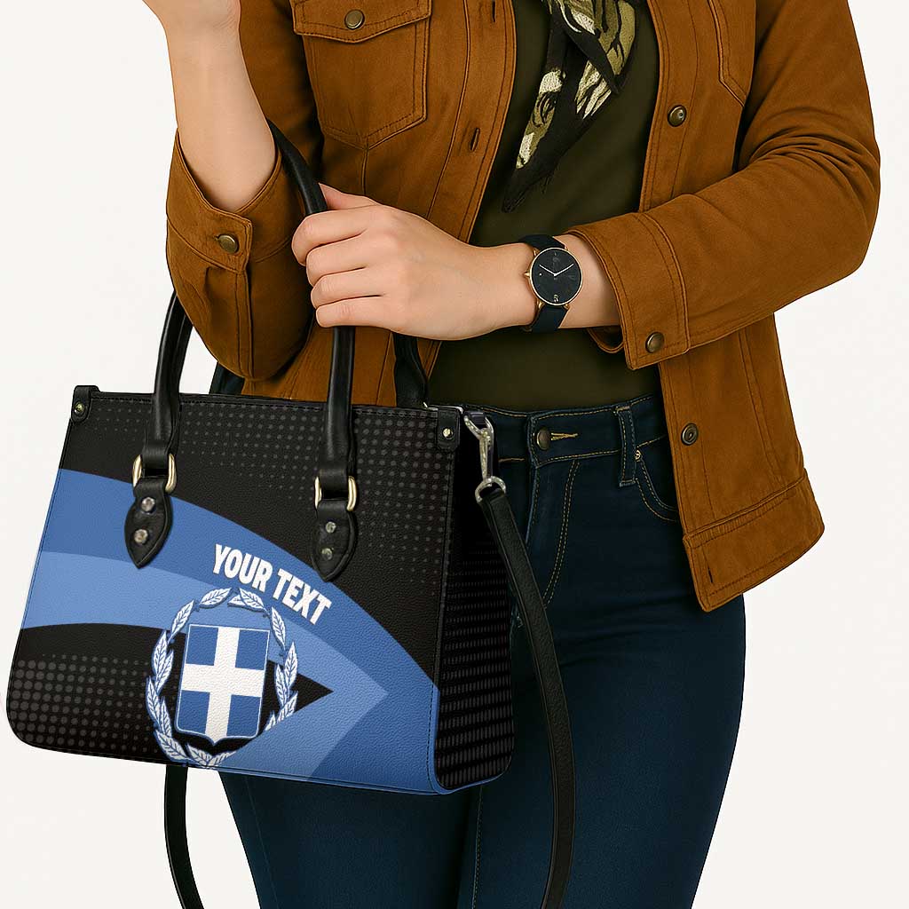 Personalised Greece Hellas Leather Bag Coat Of Arms - Wonder Print Shop