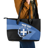 Personalised Greece Hellas Leather Tote Bag Coat Of Arms - Wonder Print Shop