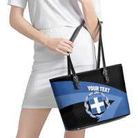 Personalised Greece Hellas Leather Tote Bag Coat Of Arms - Wonder Print Shop