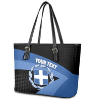 Personalised Greece Hellas Leather Tote Bag Coat Of Arms - Wonder Print Shop