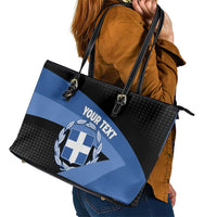 Personalised Greece Hellas Leather Tote Bag Coat Of Arms - Wonder Print Shop