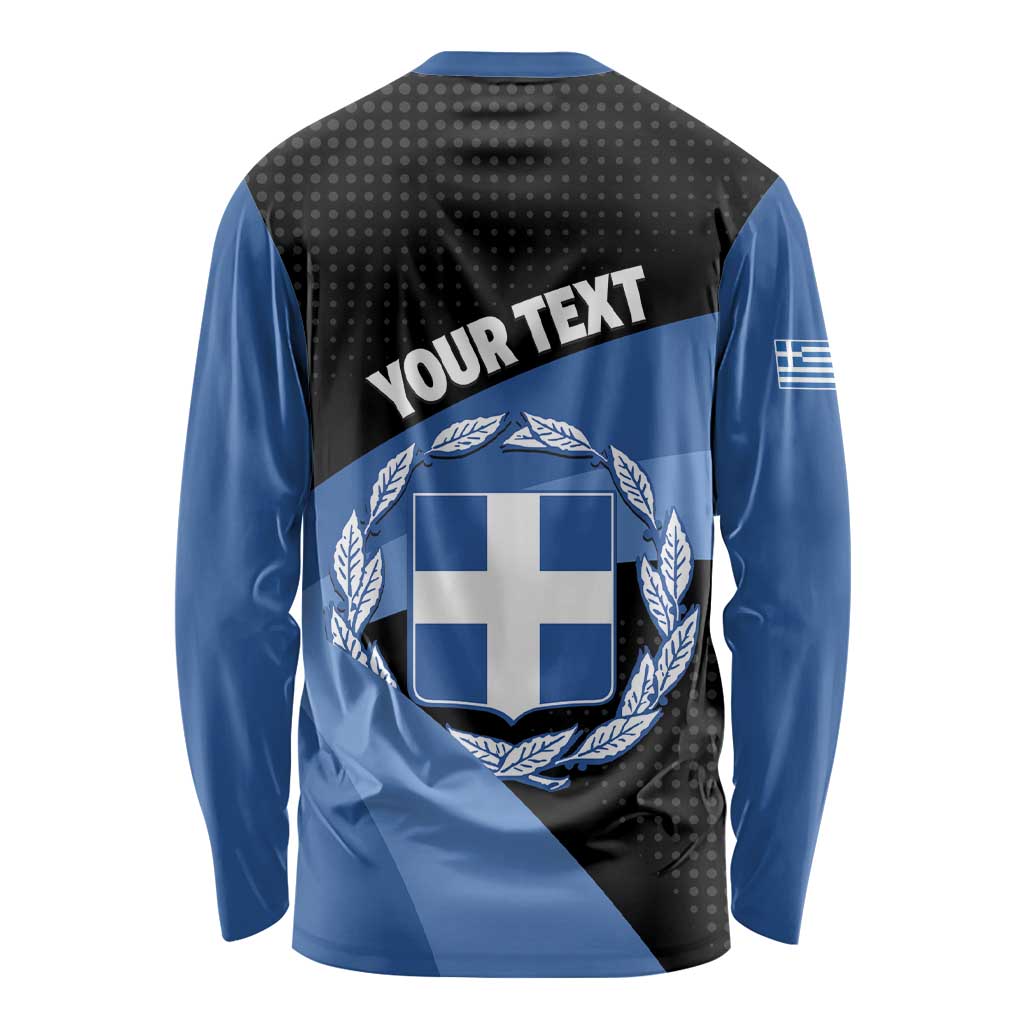 Personalised Greece Hellas Long Sleeve Shirt Coat Of Arms - Wonder Print Shop