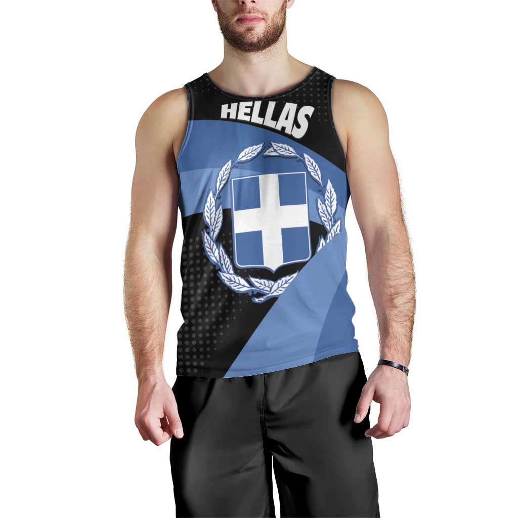 Personalised Greece Hellas Men Tank Top Coat Of Arms - Wonder Print Shop