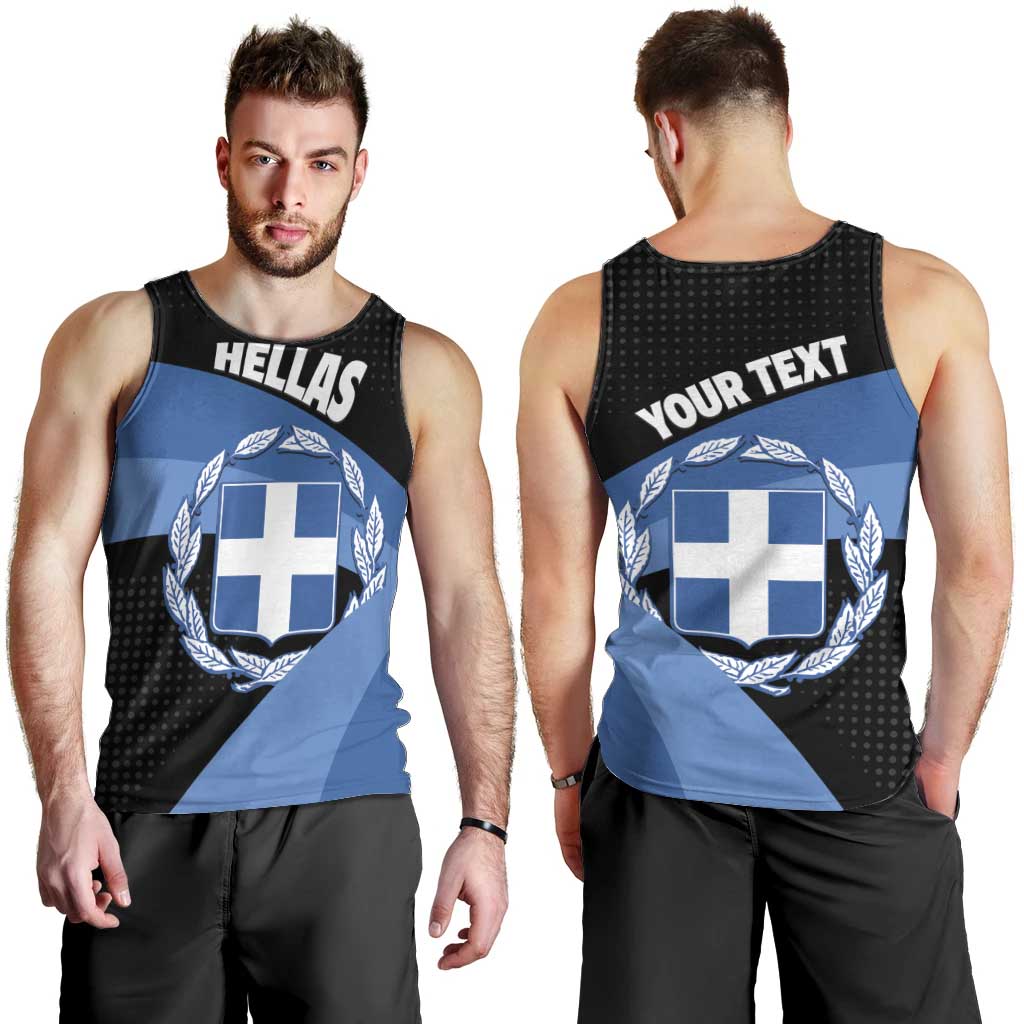 Personalised Greece Hellas Men Tank Top Coat Of Arms - Wonder Print Shop