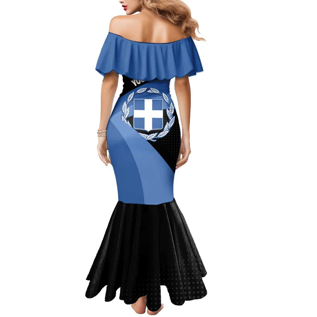 Personalised Greece Hellas Mermaid Dress Coat Of Arms - Wonder Print Shop