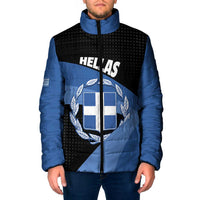 Personalised Greece Hellas Padded Jacket Coat Of Arms - Wonder Print Shop
