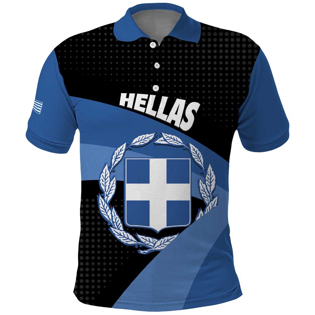 Personalised Greece Hellas Polo Shirt Coat Of Arms - Wonder Print Shop